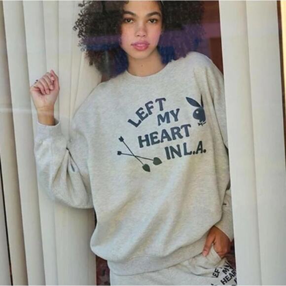 Playboy By Pacsun Left My Heart In L.A. Crewneck Sweatshirt Oversized Medium - Picture 1 of 7